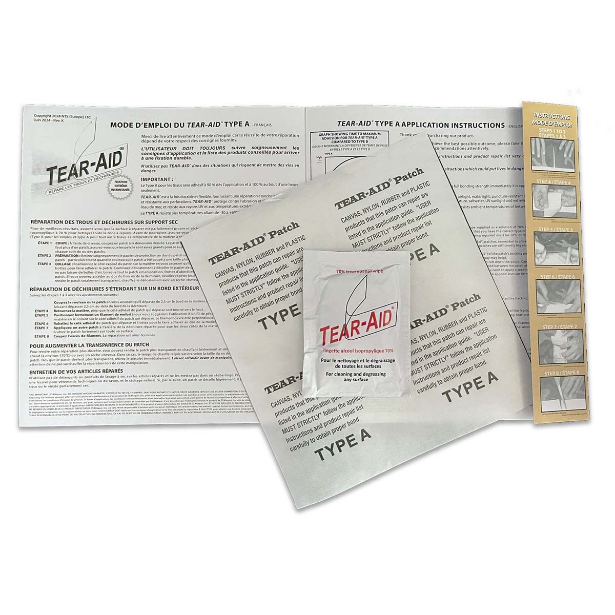 Tear-Aid Patch Type A - 150 mm x 150 mm, pack contents