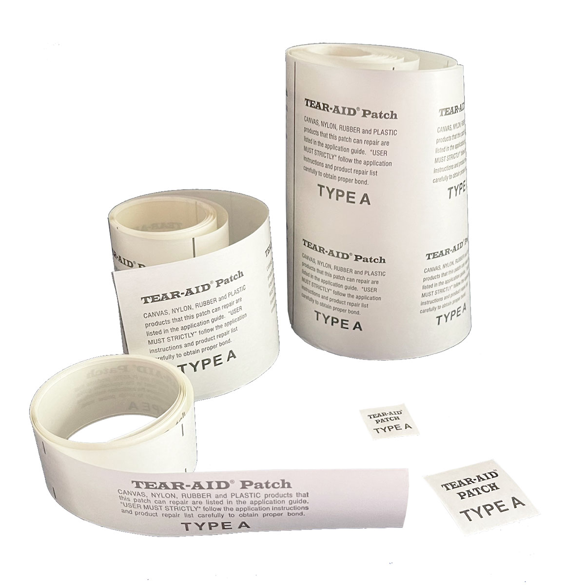 Complete range of Tear-Aid Type A rolls